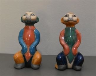 Raku Pottery African Animal Figurines - Made in South Africa (Meerkats)