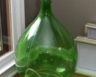 Green Glass Demijohn Bottle
