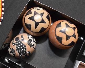 African Decorated Stone Eggs & Orbs