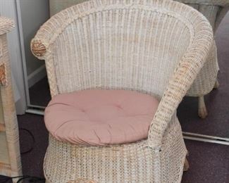 Pretty Contemporary Wicker Vanity & Chair