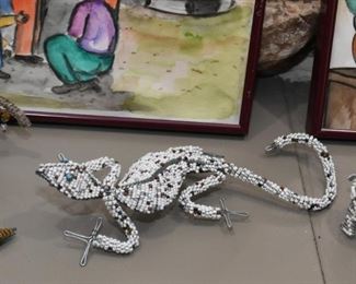 African Beaded Animal Figurines (Gecko / Lizard)