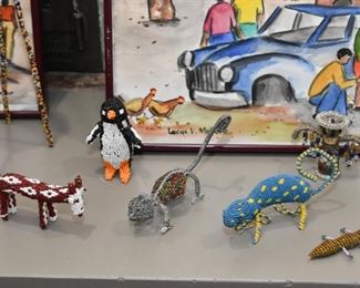 African Beaded Animal Figurines 