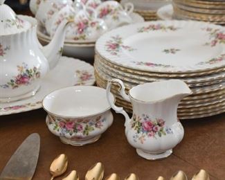 Royal Albert China Set (England) - Moss Rose Pattern