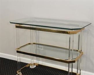 Brass & Glass 3-Tiered End Table