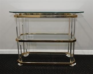 Brass & Glass 3-Tiered End Table