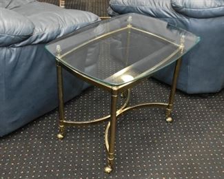 Brass & Glass End Table