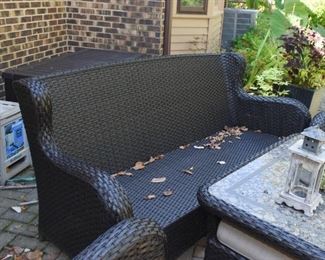Outdoor / Patio Furniture - Settee, 2 Chairs, Cocktail Table and 2 Ottomans