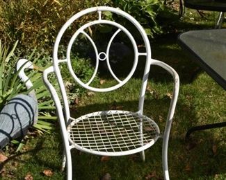 White Metal Garden Chairs (there are 6 of these)