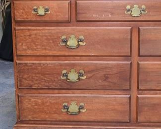 Matching Lowboy Chest of Drawers with Brass Pulls