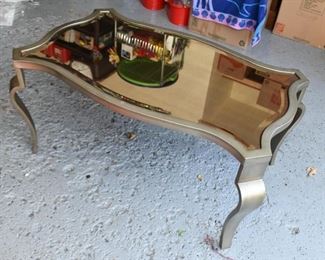 Metal Cocktail / Coffee Table with Glass Top