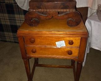Antique foot stool 
Antique sewing machine