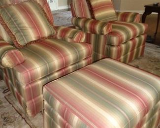 pair matching chairs w/one ottoman