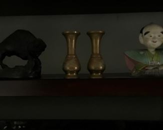 brass vases and chinese wobblehead