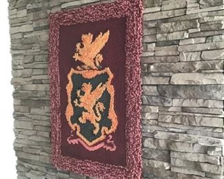 Coolidge Family Crest handmade punch hook wall hanging