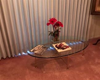 One of 2 Glass topped coffee tables!