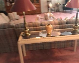 Lamps and matching sofa table!