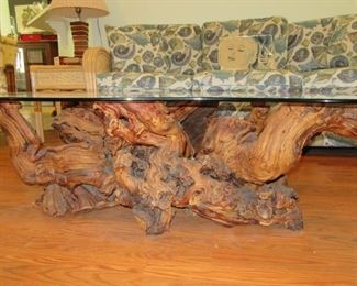 Awesome table made from large old grapevine, unique