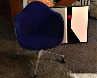 Eames/Herman Miller Blue Upholstered Chair