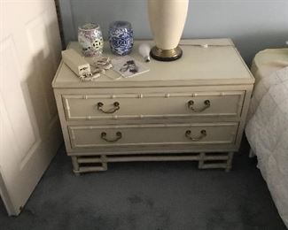 Ficks Reed Faux Bamboo Furniture set with nightstand, chest on chest, 3 drawer gentleman's chest, headboard and dresser!