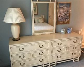 Ficks Reed 6 drawer dresser with matching mirror!