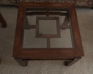 Matching tables used as a coffee table!