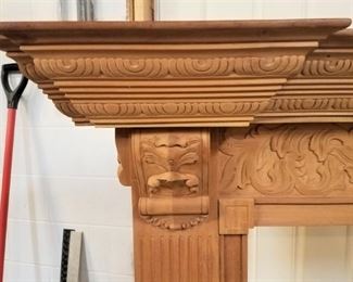 Carved Fireplace Mantle Detail