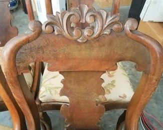 Carved Wooden Back Chair Detail