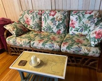 This sofa for a seasonal room is in beautiful condition.
