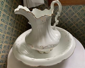 This bowl and pitcher is in remarkable condition for its age.