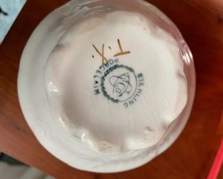 Sterling Porcelain name on the pitcher and bowl set, plus one cup.