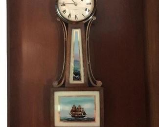 E. Howard Banjo Clock ca. 1926 Reverse painting is US Constituition