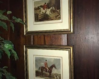 Top: Tom Clarke Huntsman of the Old Berkshire "Full Cry" Lithograph 24" x 21"
Bottom: Charles Harold Davis Huntsman of the Buckhounds Lithograph 24" x 21"
