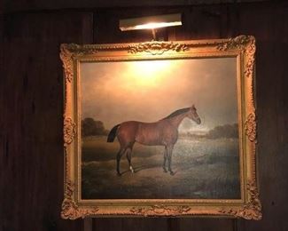 Portrait of the racing horse Princess Louise by William Eddowes Turner. Signed and dated 1871. Oil Painting on Canvas, 22-5/16" tall x 25-1/4"wide