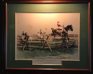 1 of 2 Chromolighograph Hunt Prints Ca. 1893