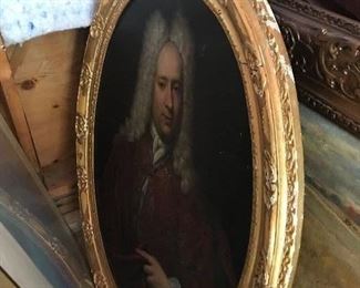 Oval English Oil Portrait of Lord. Artist unknown. Probably English early 18th century