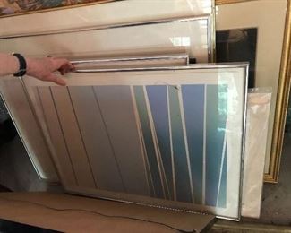Pair of Teresa McCue Lithographs "Sea & SkyIII" Limited Editions of 4 of 14. 1983