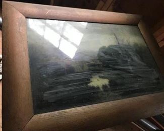 Water Color Under Glass unsigned 21.5" x 13.5"