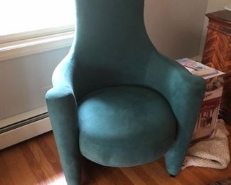 Pair Turquoise Chairs 