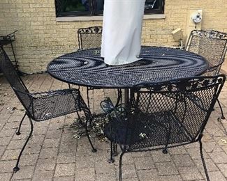 Table , Chairs, Umbrella 
