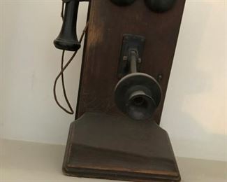 Antique items including, Pyrene Fire Extinguisher, Washboard and Wooden Telephone