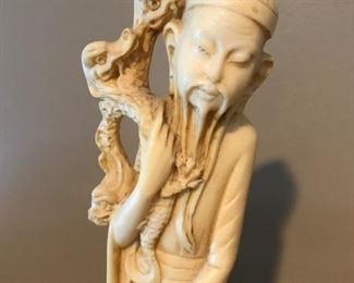 Vintage Bone carved Asian figurine