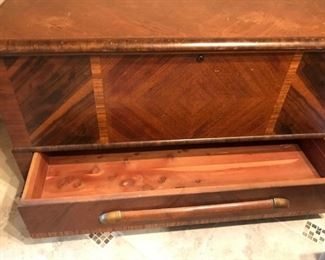 Vintage Cedar Hope Chest with bottom drawer 