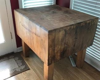 Large Solid Maple Butcher Block Table 