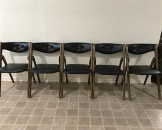 Retro Vinyl padded folding chairs - set of 5