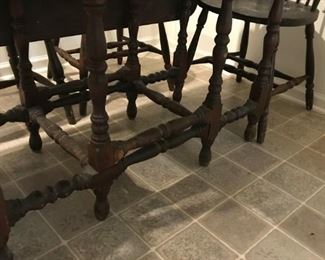 Antique Drop-Leaf table with 4 chairs