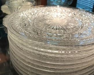 Large glassware set - Includes glasses, plates, candle holders and cream/sugar set