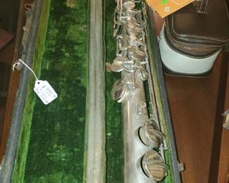 Silver plate soprano saxophone