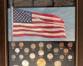 25 coins of the 20th century. + First moon landing July 1969 medal!!
