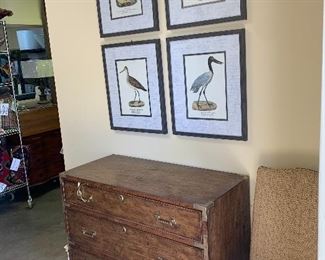Reproduction chest 
Set of 6 frames bird studies 