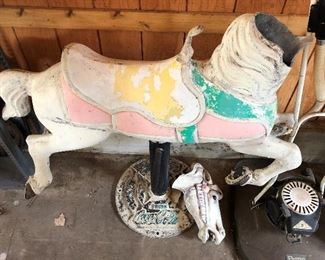 Carousel horse with Coca-Cola base. Head needs work ...
